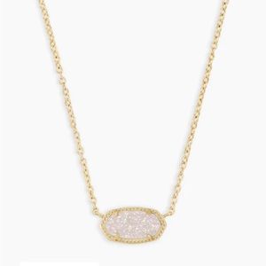 Kendra Scott Elisa Gold Pendant Necklace in Iridescent Drusy